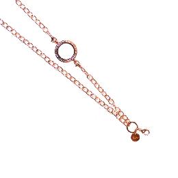 Cadena doble locket rosa piedras