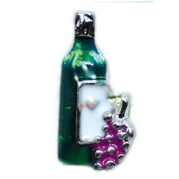 Charm botella de vino con uvas