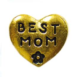 Charm corazon dorado best mom
