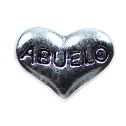 Charm corazon plata abuelo