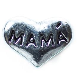 Charm corazon plata mama