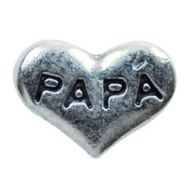 Charm corazon plata papa