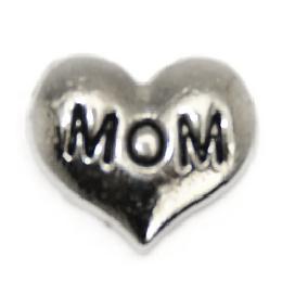 charm corazon mom plata