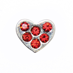 charm corazon piedras rojas 