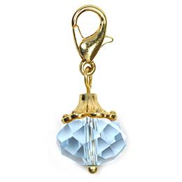 Dangle dorado piedra azul
