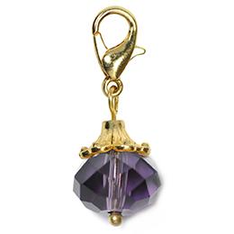 Dangle dorado piedra morada