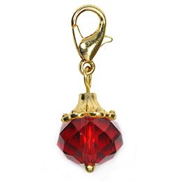 Dangle dorado piedra rojo claro