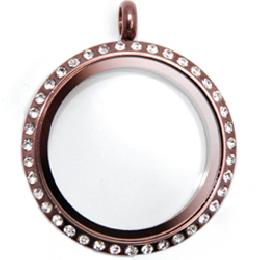 Locket chocolate grande piedras