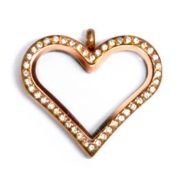 Locket corazón rosa piedras