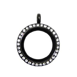 Locket negro liso piedras