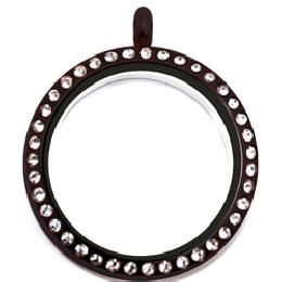 Locket negro grande piedras