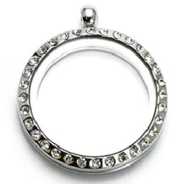 Locket plata grande piedras