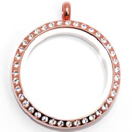Locket rosa grande piedras