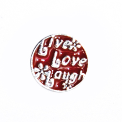 charm love, live and laught rojo