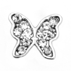 charm mariposa plata piedras